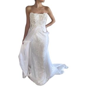 Jovani Lace Bridal Gown with Overlay